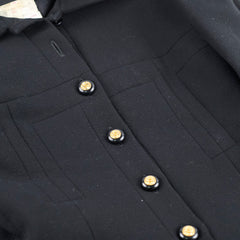Chanel Wool Suit Jacket and Skirt Set Black