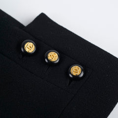 Chanel Wool Suit Jacket and Skirt Set Black