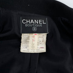 Chanel Wool Suit Jacket and Skirt Set Black