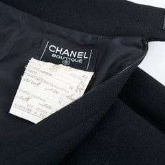 Chanel Wool Suit Jacket and Skirt Set Black