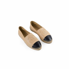 Chanel Espadrilles Beige Black Size 39