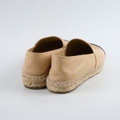 Chanel Espadrilles Beige Black Size 39