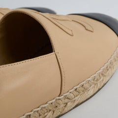 Chanel Espadrilles Beige Black Size 39