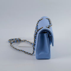 Chanel Small Classic Flap Caviar 23P SkyBlue (Microchipped)