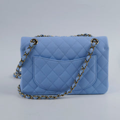 Chanel Small Classic Flap Caviar 23P SkyBlue (Microchipped)