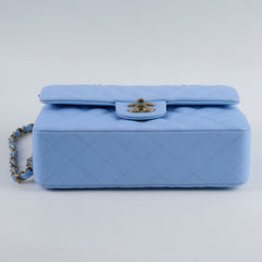 Chanel Small Classic Flap Caviar 23P SkyBlue (Microchipped)