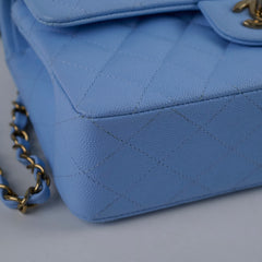Chanel Small Classic Flap Caviar 23P SkyBlue (Microchipped)