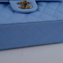 Chanel Small Classic Flap Caviar 23P SkyBlue (Microchipped)