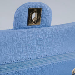 Chanel Small Classic Flap Caviar 23P SkyBlue (Microchipped)