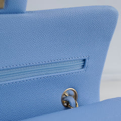 Chanel Small Classic Flap Caviar 23P SkyBlue (Microchipped)