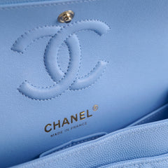 Chanel Small Classic Flap Caviar 23P SkyBlue (Microchipped)