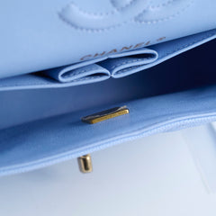 Chanel Small Classic Flap Caviar 23P SkyBlue (Microchipped)