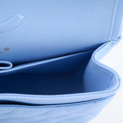 Chanel Small Classic Flap Caviar 23P SkyBlue (Microchipped)