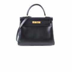 Hermes Vintage Kelly 28 Box Noir GHW1998