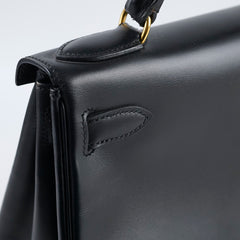 Hermes Vintage Kelly 28 Box Noir GHW1998