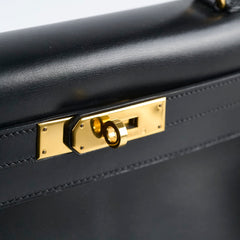 Hermes Vintage Kelly 28 Box Noir GHW1998