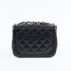 Chanel Mini Square Black Lambskin Microchipped