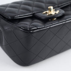 Chanel Mini Square Black Lambskin Microchipped