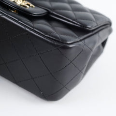 Chanel Mini Square Black Lambskin Microchipped