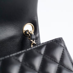 Chanel Mini Square Black Lambskin Microchipped