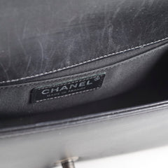 Chanel Old Medium Boy Seasonal Chevron Lambskin Black