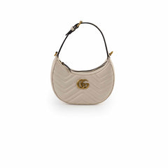 Gucci GG Marmont Half Moon Shoulder White