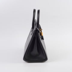 Hermes Birkin 25 Tadelakt Black D Stamp