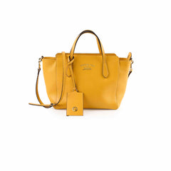 Gucci Swing Leather Tote Yellow