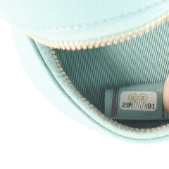 Chanel Mini Round Crossbody Caviar Tiffany Blue