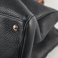 Gucci Bamboo Leather Shopper Tote Black