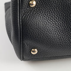 Gucci Bamboo Leather Shopper Tote Black