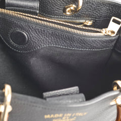 Gucci Bamboo Leather Shopper Tote Black