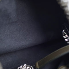 Saint Laurent Bucket Shoulder Bag Olive Green/Grey