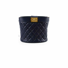 Chanel Boy 20B Lambskin Bucket Bag Navy 30 Series