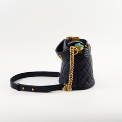 Chanel Boy 20B Lambskin Bucket Bag Navy 30 Series