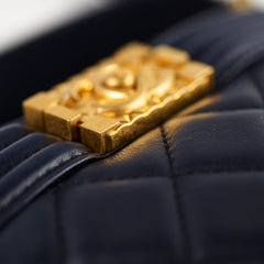 Chanel Boy 20B Lambskin Bucket Bag Navy 30 Series