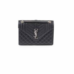 Saint Laurent Envelope Medium Quilted Grain Black
