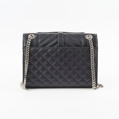 Saint Laurent Envelope Medium Quilted Grain Black