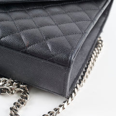 Saint Laurent Envelope Medium Quilted Grain Black