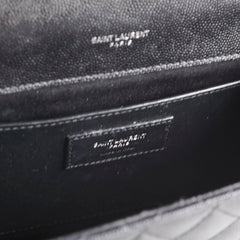 Saint Laurent Envelope Medium Quilted Grain Black