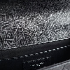 Saint Laurent Envelope Medium Quilted Grain Black