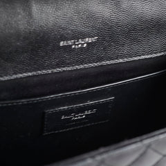 Saint Laurent Envelope Medium Quilted Grain Black