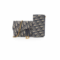 Christian Dior Oblique Saddle Wallet on Chain WOC