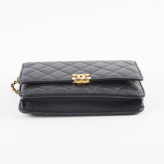 Chanel Seasonal Top Handle Wallet On Chain Caviar Black 2022