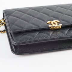 Chanel Seasonal Top Handle Wallet On Chain Caviar Black 2022