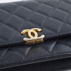 Chanel Seasonal Top Handle Wallet On Chain Caviar Black 2022