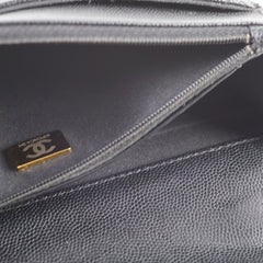 Chanel Seasonal Top Handle Wallet On Chain Caviar Black 2022