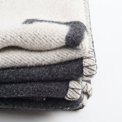 Hermes Avalon Blanket Noir/Grey Wool/Cashmere