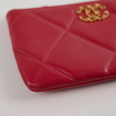 Chanel 19 Pouch Red Lambskin