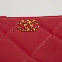 Chanel 19 Pouch Red Lambskin